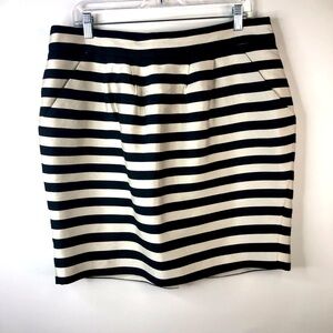 Banana Republic black ivory striped skirt size 12